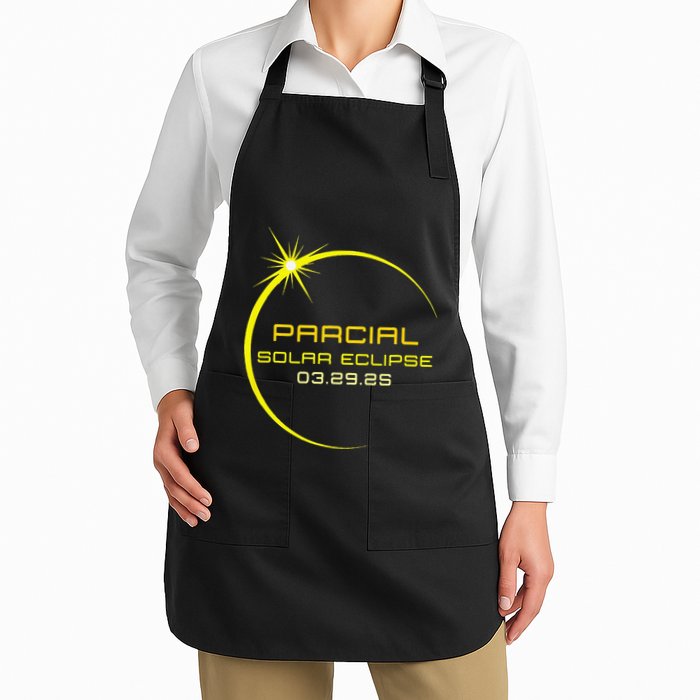Solar 2025 Eclipse 3.29.25 Partial Solar Eclipse March 2025 Full-Length Apron With Pockets