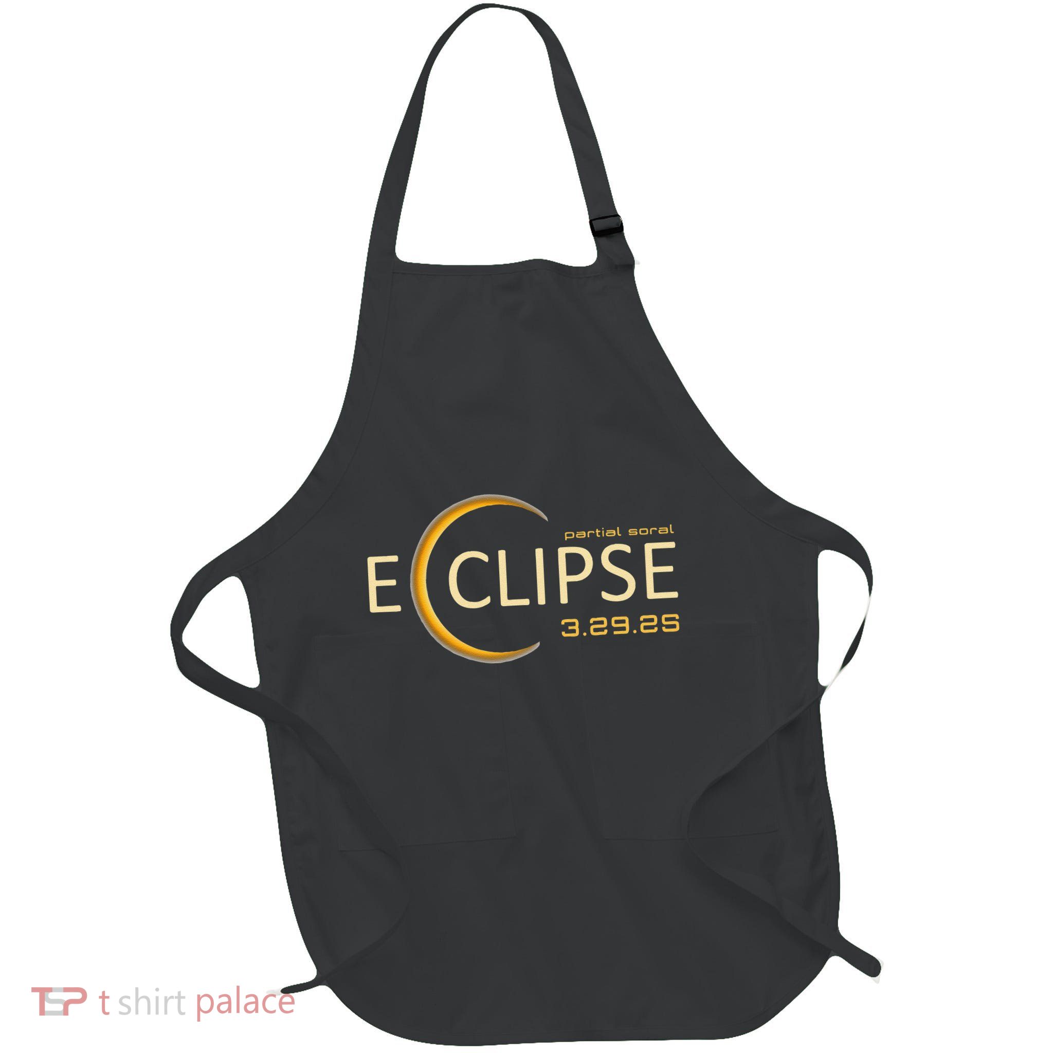 Solar 2025 Eclipse 3.29.25 Partial Solar Eclipse March 2025 Full-Length Apron With Pockets