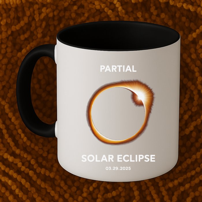 Solar 2025 Eclipse 3.29.25 Partial Solar Eclipse March 2025 Coffee Mug