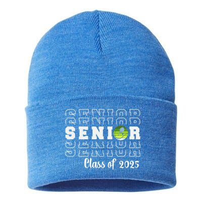 Senior 2025 Family Class Of 2025 Tennis Graduation Great Gift Sustainable Knit Beanie
