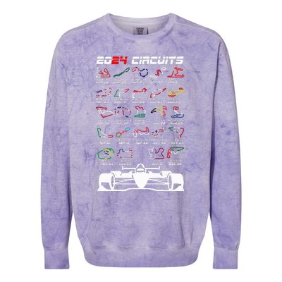 Schedule 2024 Formula Racing Track Formula Car Formula Fan Colorblast Crewneck Sweatshirt