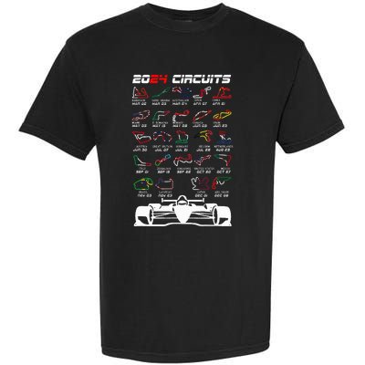 Schedule 2024 Formula Racing Track Formula Car Formula Fan Garment-Dyed Heavyweight T-Shirt