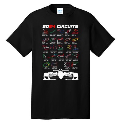 Schedule 2024 Formula Racing Track Formula Car Formula Fan Tall T-Shirt