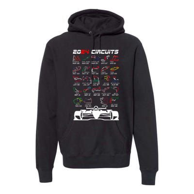 Schedule 2024 Formula Racing Track Formula Car Formula Fan Premium Hoodie