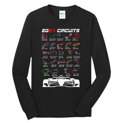 Schedule 2024 Formula Racing Track Formula Car Formula Fan Tall Long Sleeve T-Shirt