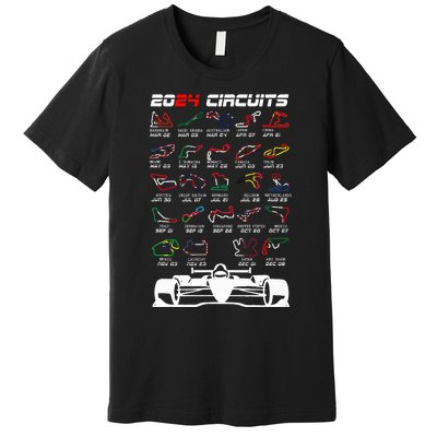 Schedule 2024 Formula Racing Track Formula Car Formula Fan Premium T-Shirt