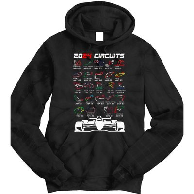 Schedule 2024 Formula Racing Track Formula Car Formula Fan Tie Dye Hoodie