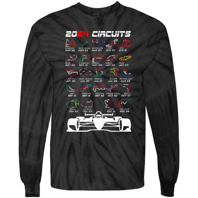 Schedule 2024 Formula Racing Track Formula Car Formula Fan Tie-Dye Long Sleeve Shirt