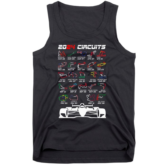 Schedule 2024 Formula Racing Track Formula Car Formula Fan Tank Top