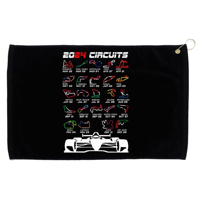 Schedule 2024 Formula Racing Track Formula Car Formula Fan Grommeted Golf Towel