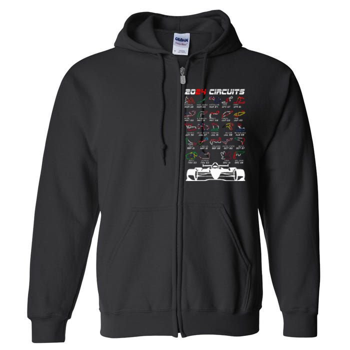 Schedule 2024 Formula Racing Track Formula Car Formula Fan Full Zip Hoodie