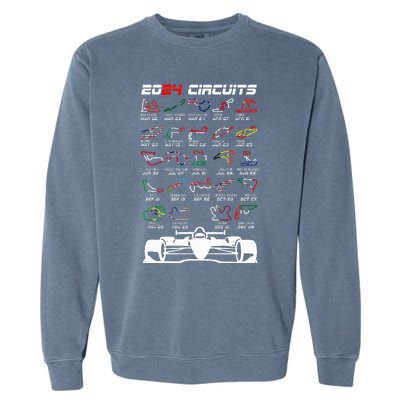 Schedule 2024 Formula Racing Track Formula Car Formula Fan Garment-Dyed Sweatshirt