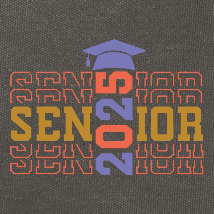 Senior 2025 Front And Back Design Cotton Canvas Backpack