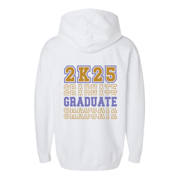 Senior 2025 Front And Back Design Garment-Dyed Fleece Hoodie