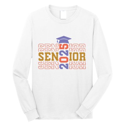 Senior 2025 Front And Back Design Long Sleeve Shirt