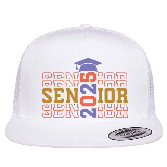 Senior 2025 Front And Back Design Flat Bill Trucker Hat