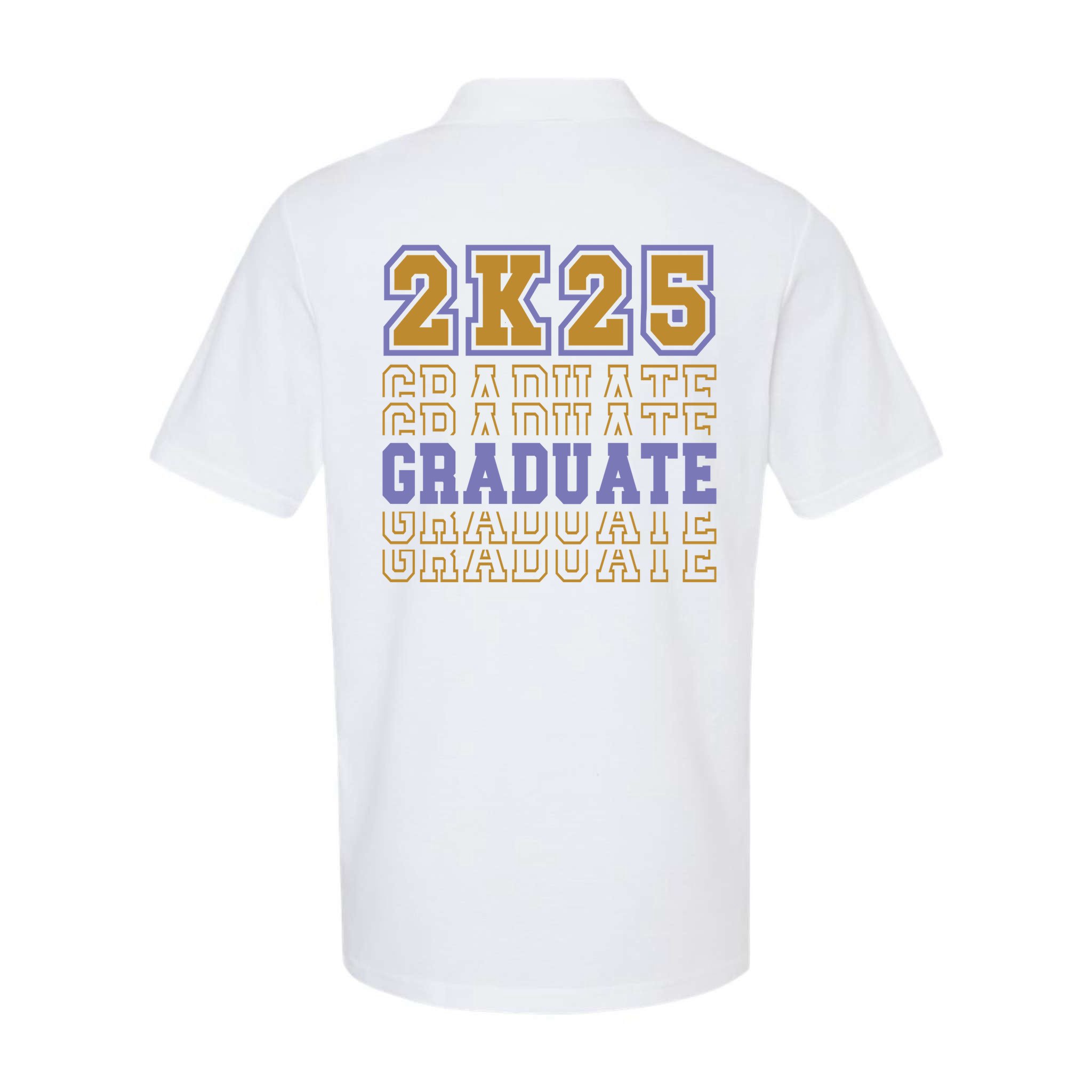 Senior 2025 Front And Back Design Polo