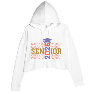 Senior 2025 Front And Back Design Crop Fleece Hoodie