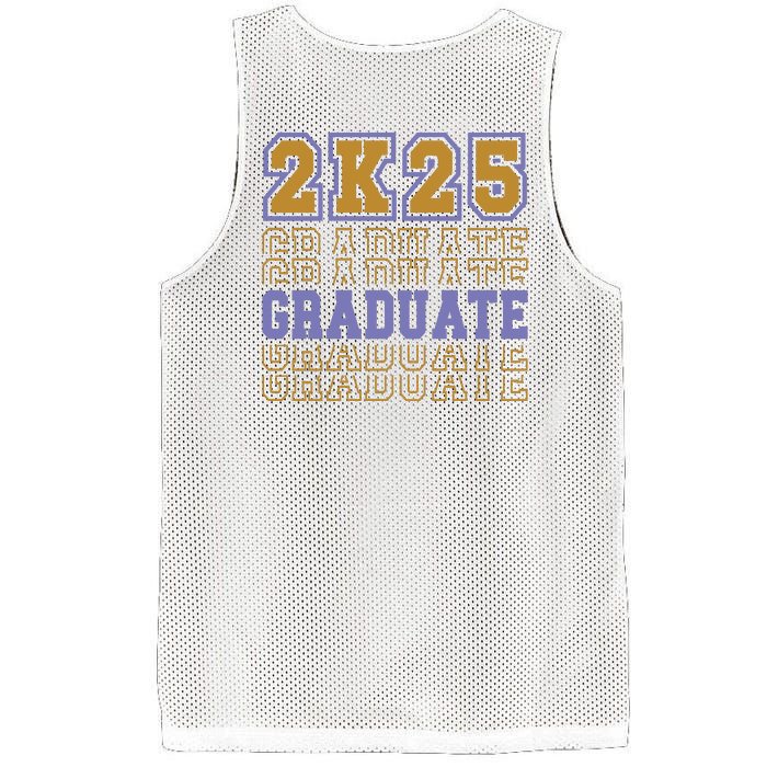 Senior 2025 Front And Back Design Mesh Reversible Basketball Jersey Tank