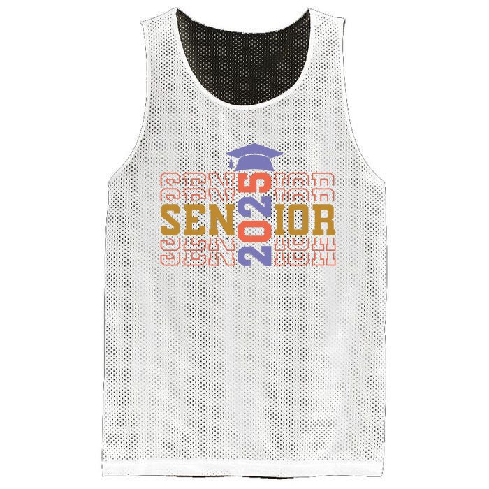 Senior 2025 Front And Back Design Mesh Reversible Basketball Jersey Tank