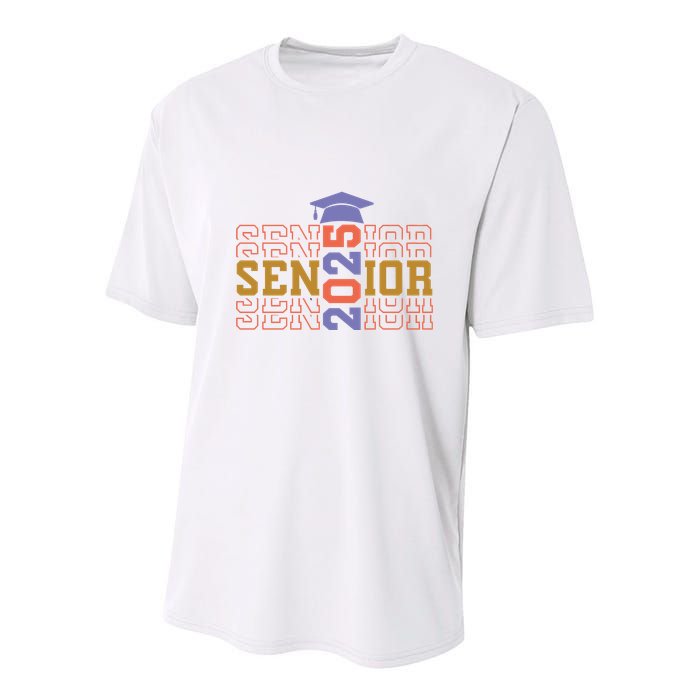 Senior 2025 Front And Back Design Youth Performance Sprint T-Shirt