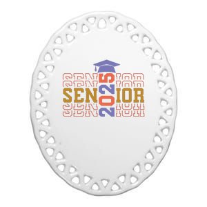 Senior 2025 Front And Back Design Ceramic Oval Ornament