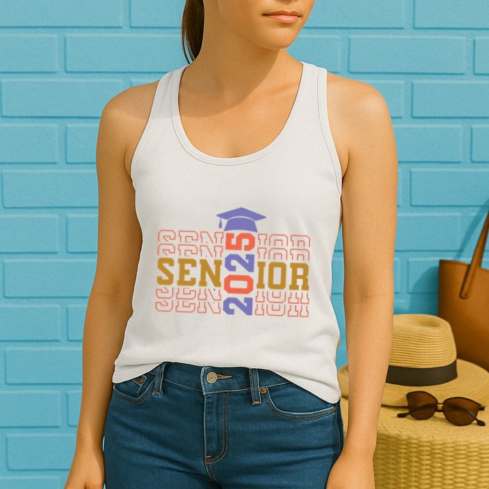 Senior 2025 Front And Back Design Womens Tank Top