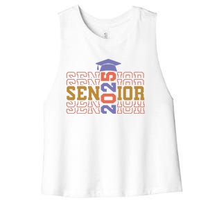 Senior 2025 Front And Back Design Women's Racerback Cropped Tank