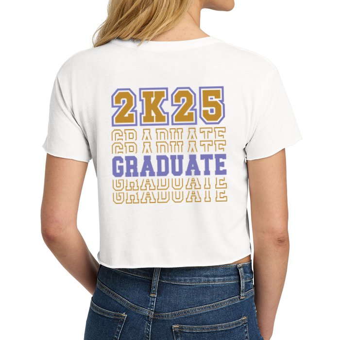 Senior 2025 Front And Back Design Crop Top