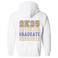 Senior 2025 Front And Back Design Full Zip Hoodie