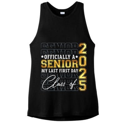 Senior 2025 Graduation My Last First Day Of Class Of 2025 Ladies PosiCharge Tri-Blend Wicking Tank