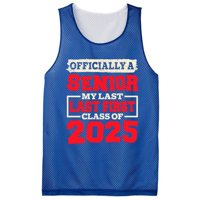 Senior 2025 Graduation My Last First Day Of Class Of 2025 Great Gift Mesh Reversible Basketball Jersey Tank