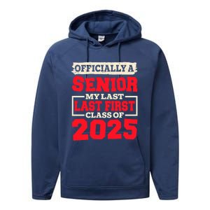 Senior 2025 Graduation My Last First Day Of Class Of 2025 Great Gift Performance Fleece Hoodie