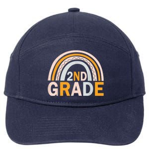 Second 2Nd Grade Rainbow Back To School Teacher Team Great Gift 7-Panel Snapback Hat