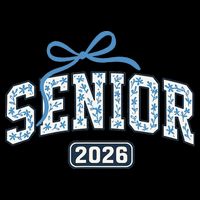 Senior 2026 Graduation Floral Pattern V-Neck T-Shirt