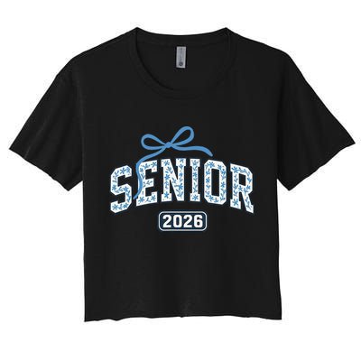 Senior 2026 Graduation Floral Pattern Crop Top