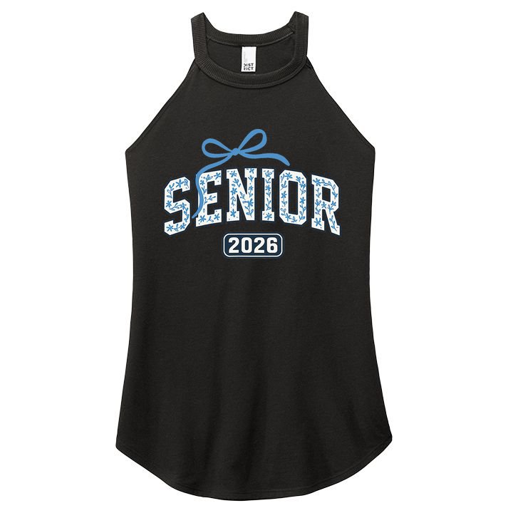 Senior 2026 Graduation Floral Pattern Women's Perfect Tri Rocker Tank