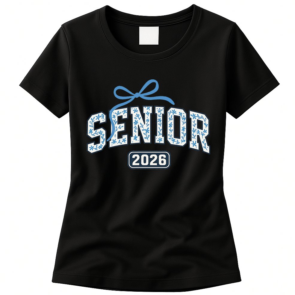 Senior 2026 Graduation Floral Pattern Womens T-Shirt