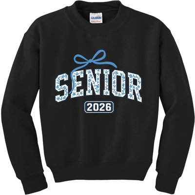 Senior 2026 Graduation Floral Pattern Kids Sweatshirt