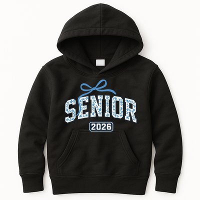 Senior 2026 Graduation Floral Pattern Kids Hoodie