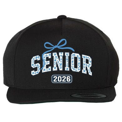 Senior 2026 Graduation Floral Pattern Wool Snapback Cap