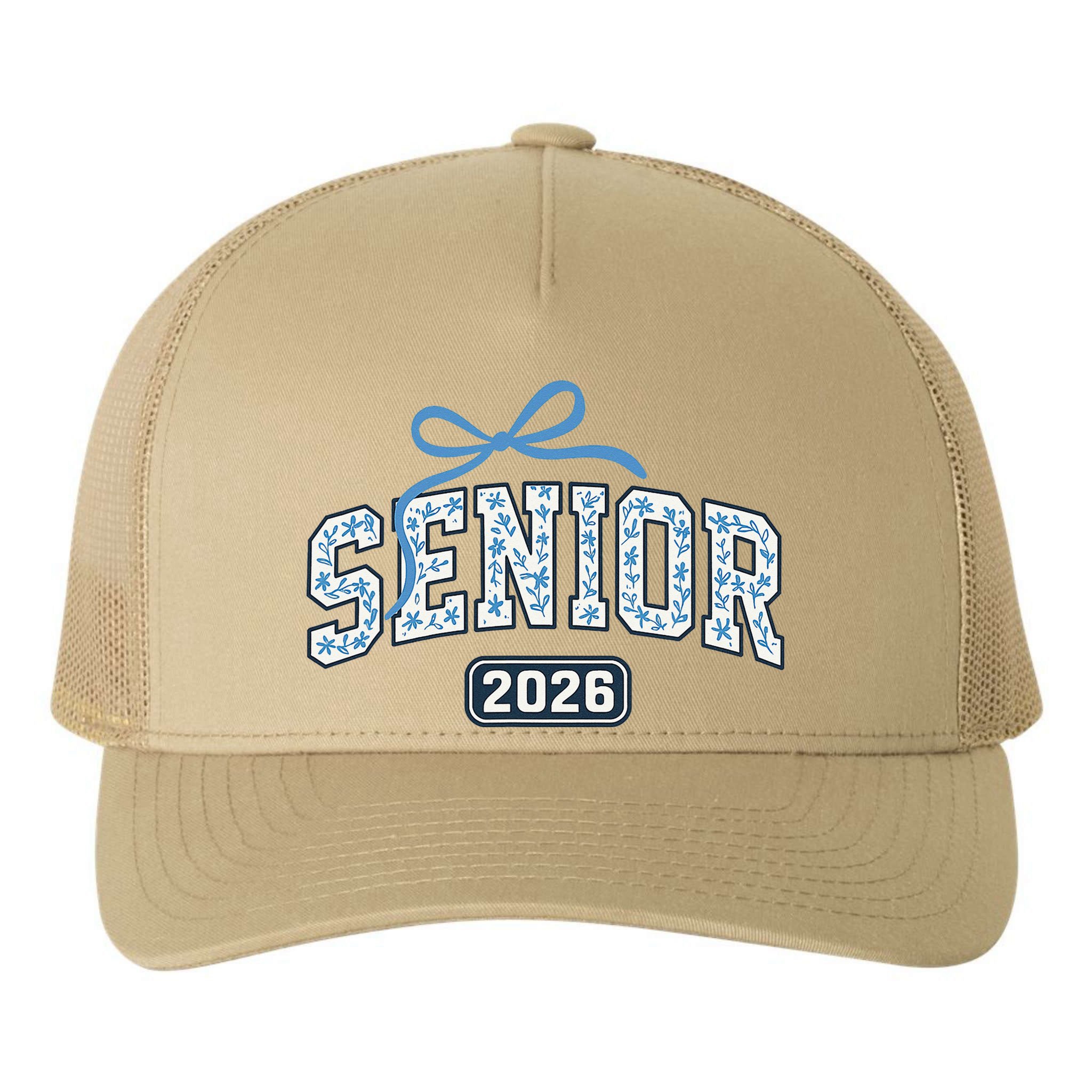 Senior 2026 Graduation Floral Pattern Yupoong Adult 5-Panel Trucker Hat