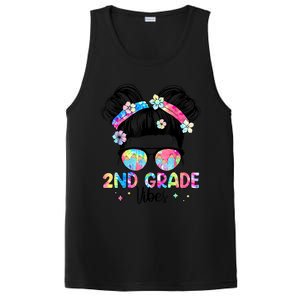 Second 2nd Grade Vibes Back To School Cute Messy Bun Girls PosiCharge Competitor Tank