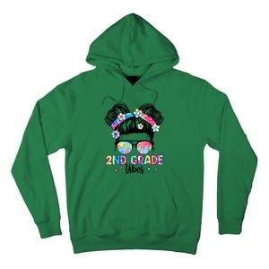 Second 2nd Grade Vibes Back To School Cute Messy Bun Girls Tall Hoodie