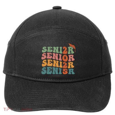 Senior 2025 Girl Class Of 2025 Graduate College High School 7-Panel Snapback Hat