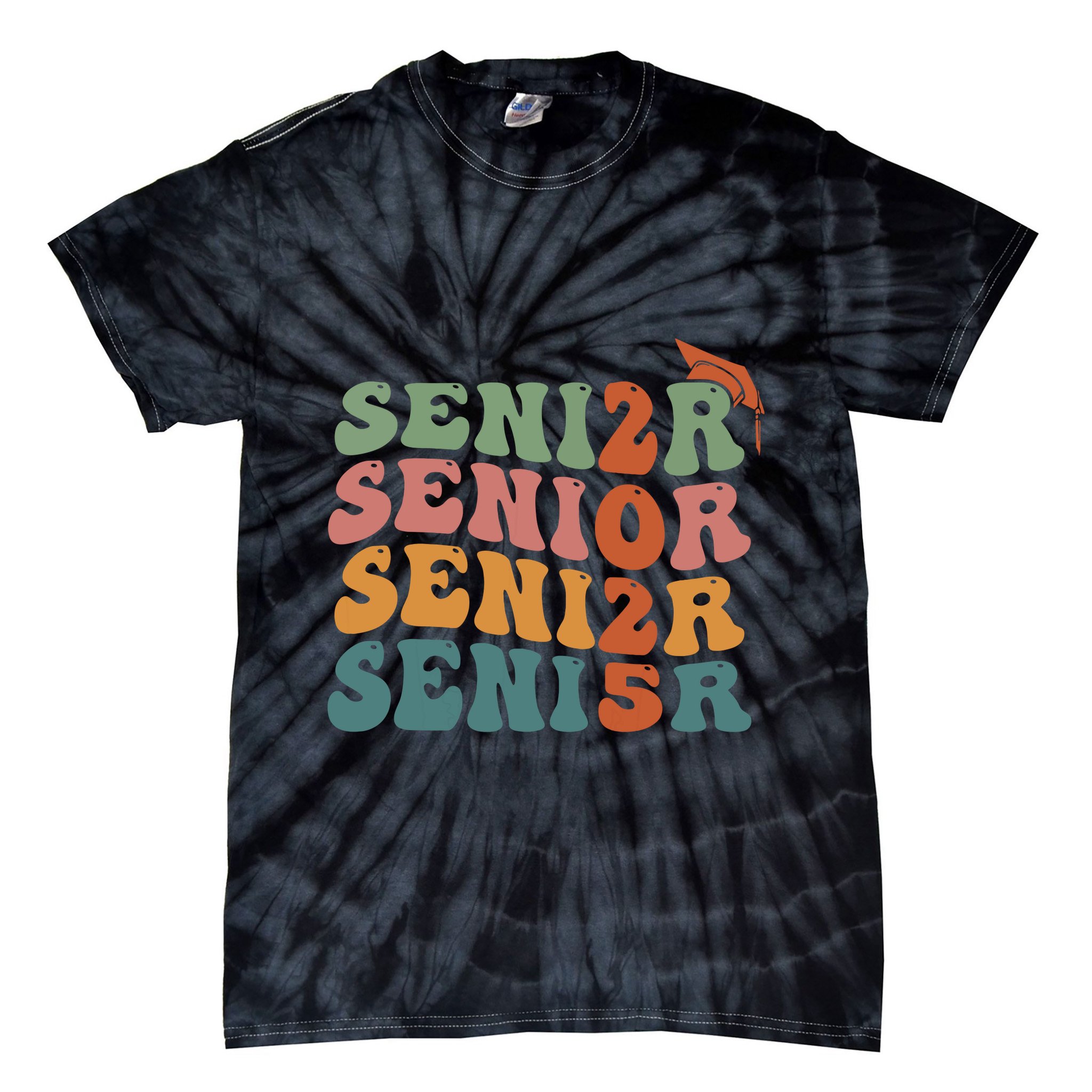Senior 2025 Girl Class Of 2025 Graduate College High School Tie-Dye T-Shirt