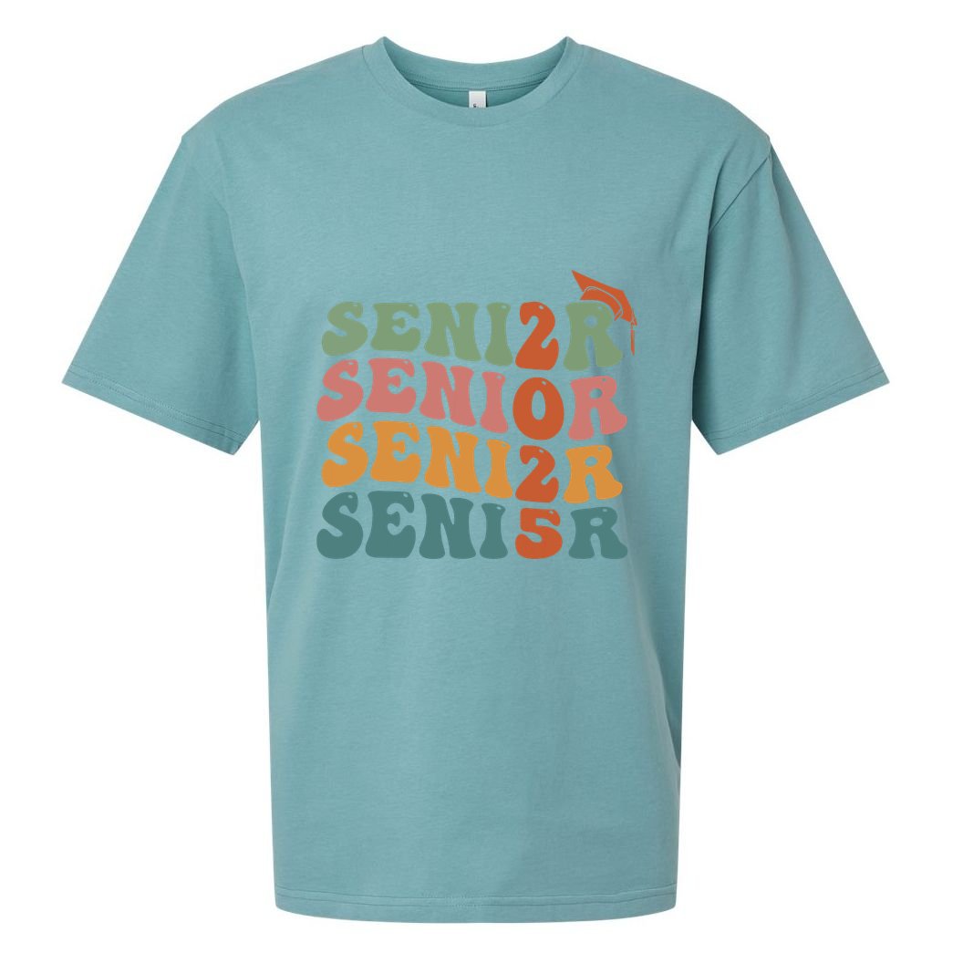 Senior 2025 Girl Class Of 2025 Graduate College High School Sueded Cloud Jersey T-Shirt