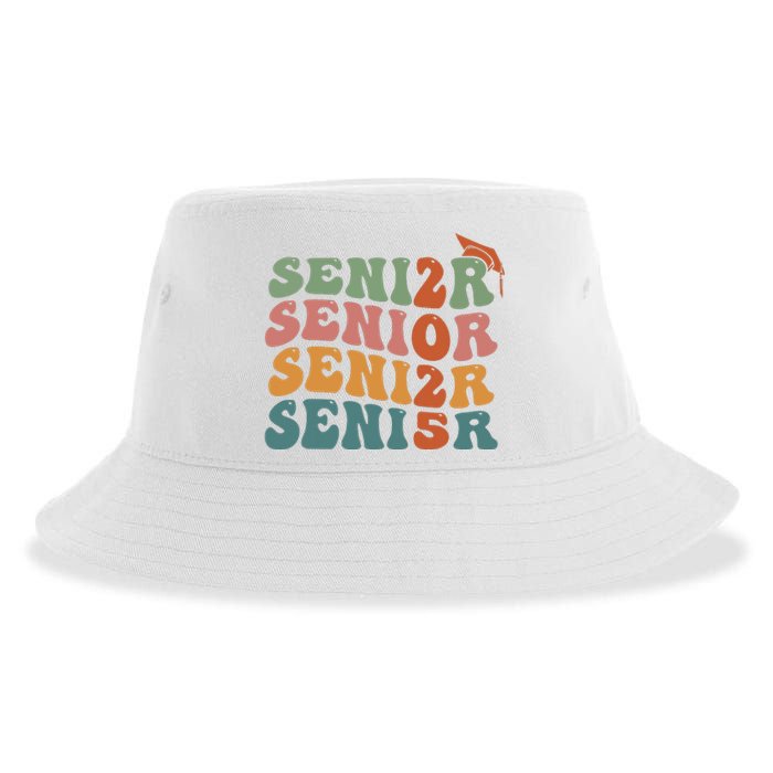 Senior 2025 Girl Class Of 2025 Graduate College High School Sustainable Bucket Hat