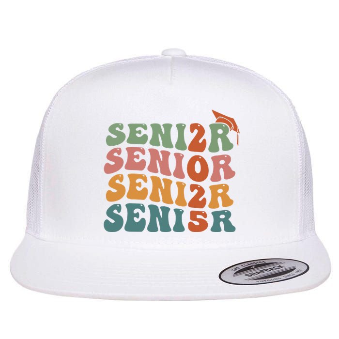 Senior 2025 Girl Class Of 2025 Graduate College High School Flat Bill Trucker Hat