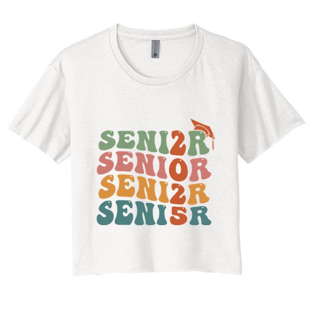 Senior 2025 Girl Class Of 2025 Graduate College High School Crop Top
